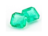 Colombian Emerald 5mm Emerald Cut Matched Pair 1.30ctw