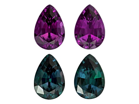 Alexandrite 8.2x5.6mm Pear Shape Matched Pair 2.43ctw