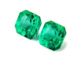 Colombian Emerald 7.1x6.4mm Emeradl Cut Matched Pair 2.85ctw