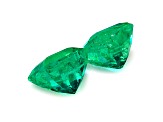 Colombian Emerald 7.1x6.4mm Emeradl Cut Matched Pair 2.85ctw