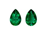 Brazilian Emerald 5.8x3.9mm Pear Shape Matched Pair 0.63ctw