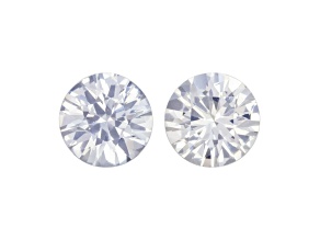 White Sapphire 6mm Round Matched Pair 1.94ctw