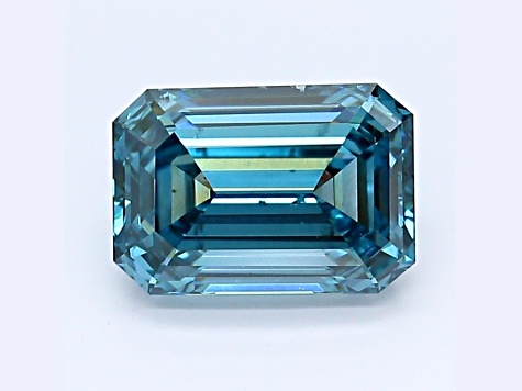 1.83ct Dark Blue Emerald Cut Lab-Grown Diamond SI1 Clarity IGI Certified