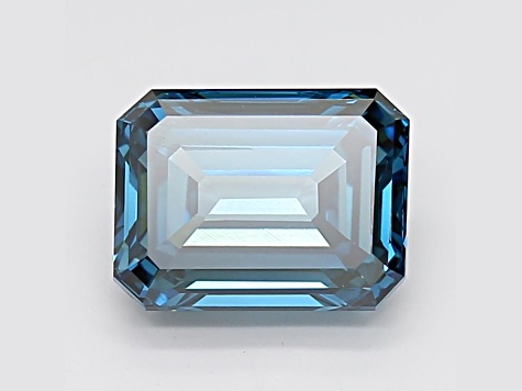 3.08ct Deep Blue Emerald Cut Lab-Grown Diamond VS1 Clarity IGI Certified