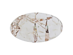 White Horse Agate 39.3x22.3mm Oval Cabochon 61.02ct
