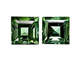 Green Tourmaline 5mm Square Matched Pair 1.48ctw