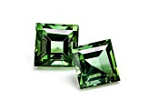 Green Tourmaline 5mm Square Matched Pair 1.48ctw