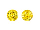 Yellow Sapphire 5mm Round Matched Pair 1.36ctw