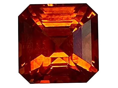 Orange Sapphire Loose Gemstone 9.5x9.5mm Emerald Cut 6.07ct