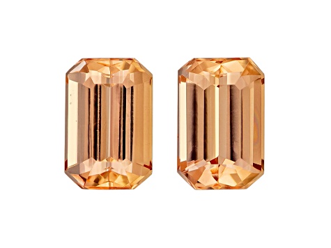 Imperial Topaz 5.9x3.9mm Emerald Cut Matched Pair 1.36ctw