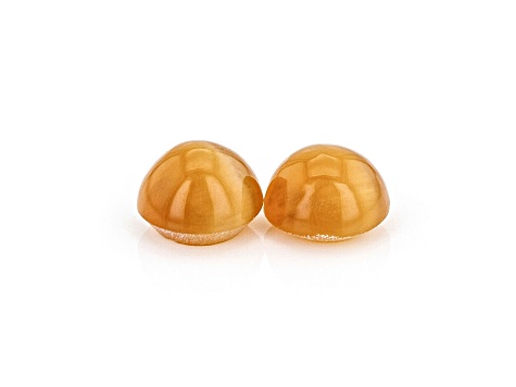 Fire Opal Cat's Eye 5mm Round Matched Pair 0.83ctw