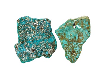 Picture of Sonoran Turquoise Pre-Drilled Tumbled Nugget Focal Bead Set of 2