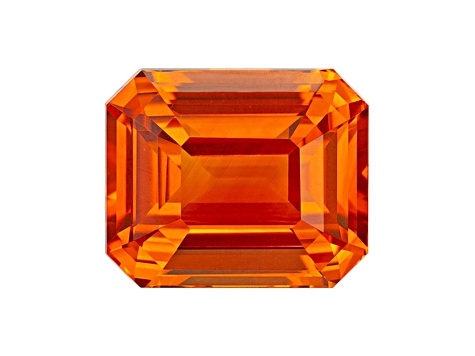 Orange Sapphire Loose Gemstone 10.11x8.4mm Emerald Cut 5.09ct