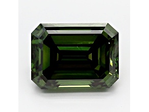 2.53ct Dark Green Emerald Cut Lab-Grown Diamond VS1 Clarity IGI Certified