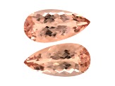 Morganite 18x9mm Pear Shape Matched Pair 10.19ctw