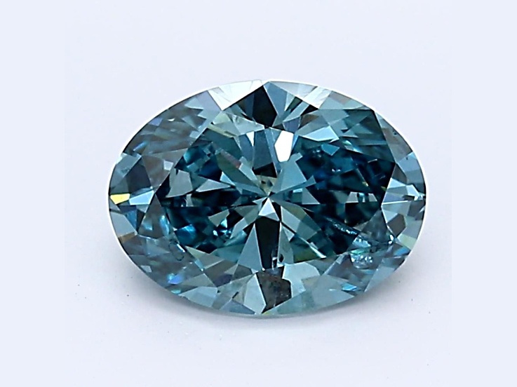 1.14ct Deep Blue Oval Lab-Grown Diamond SI2 Clarity IGI Certified ...