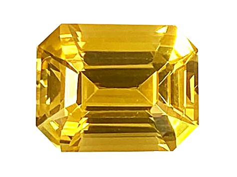 Yellow Sapphire Loose Gemstone 8.6x6.8mm Emerald Cut 2.51ct