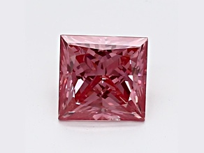 0.88ct Vivid Pink Princess Cut Lab-Grown Diamond SI2 Clarity IGI Certified