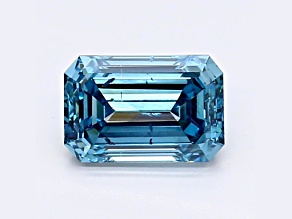 1.09ct Blue Emerald Cut Lab-Grown Diamond SI1 Clarity IGI Certified