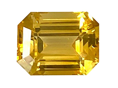 Yellow Sapphire Loose Gemstone 7.6x6mm Emerald Cut 2.01ct