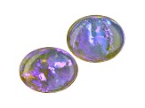 Australian Crystal Opal 11.2x9.1mm Oval Cabochon Matched Pair 5.32ctw