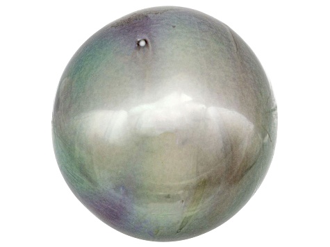 Cultured Tahitian Pearl 15.8mm Near Round Silver rwith Light Green Overtone