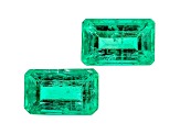 Colombian Emerald 5x3mm Emerald Cut Matched Pair 0.59ctw