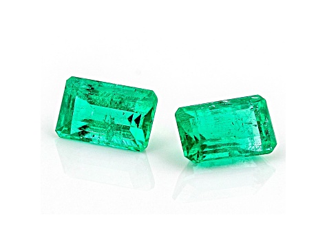Colombian Emerald 5x3mm Emerald Cut Matched Pair 0.59ctw