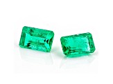 Colombian Emerald 5x3mm Emerald Cut Matched Pair 0.59ctw
