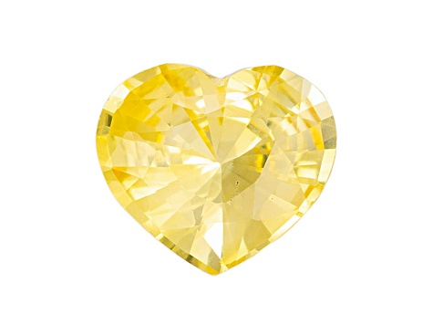 Yellow Sapphire Loose Gemstone 7.2x6.4mm Heart Shape 1.12ct