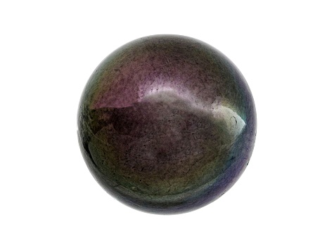 Cultured Tahitian Pearl 17.17mm Near Round Aubergine With Green Overtone