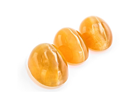Fire Opal Cat's Eye Oval Matched Set of 3 3.45ctw