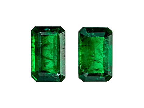 Brazilian Emerald 5x3mm Emerald Cut Matched Pair 0.53ctw