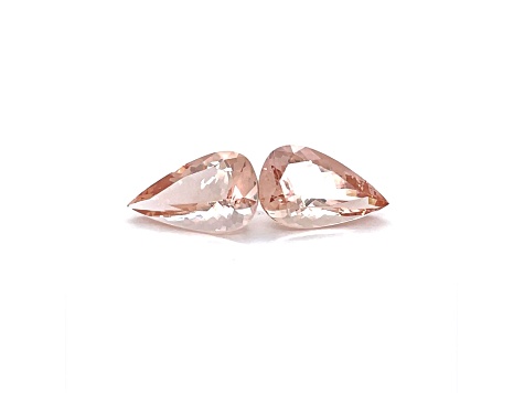 Morganite 21x13mm Pear Shape Matched Pair 23.85ctw