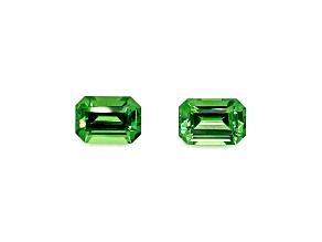 Tsavorite 5.7mm Emerald Cut Matched Pair 1.22ctw