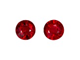 Ruby 4mm Round Matched Pair 0.69ctw