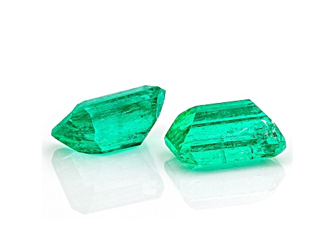 Colombian Emerald 6x4mm Emerald Cut Matched Pair 1.08ctw