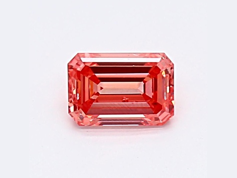 0.54ct Intense Pink Emerald Cut Lab-Grown Diamond SI2 Clarity IGI Certified