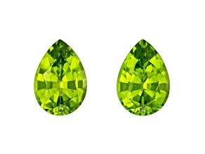 Peridot 11.0x7.6mm Pear Shape Matched Pair 5.87ctw
