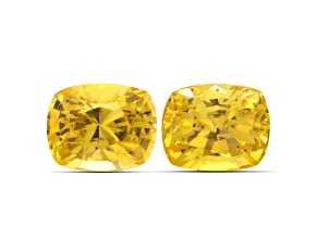 Yellow Sapphire 6.4x5.2mm Cushion Matched Pair 2.60ctw