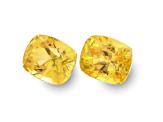 Yellow Sapphire 6.4x5.2mm Cushion Matched Pair 2.60ctw