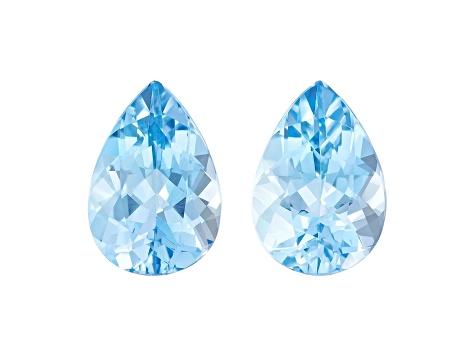 Aquamarine 10x7mm Pear Shape Matched Pair 3.13ctw
