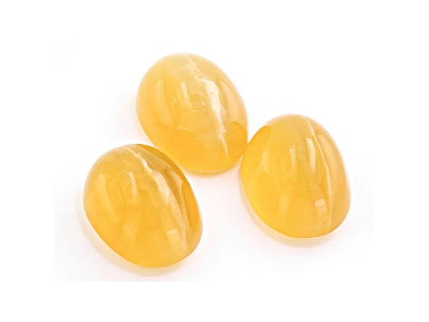Fire Opal Cat's Eye 7x5mm Oval Set of 3 2.50ctw