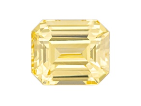 Yellow Sapphire Loose Gemstone Unheated 6.54x5.43mm Emerald Cut 1.50ct