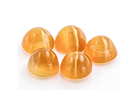 Fire Opal Cat's Eye 5mm Round Set of 5 2.40ctw