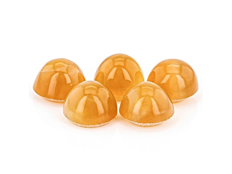 Fire Opal Cat's Eye 5mm Round Set of 5 2.40ctw