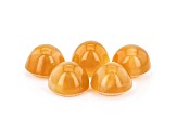 Fire Opal Cat's Eye 5mm Round Set of 5 2.40ctw