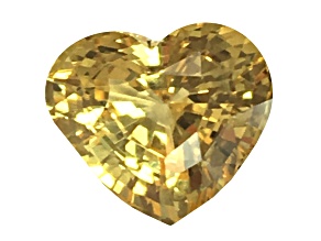Yellow Sapphire Loose Gemstone 9.2x8.1mm Heart Shape 3.08ct