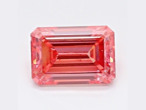 1.57ct Vivid Pink Emerald Cut Lab-Grown Diamond SI1 Clarity IGI Certified