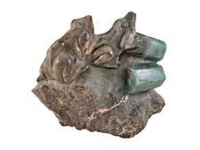 Brazilian Emerald Frog Carving 4.5x2.5in